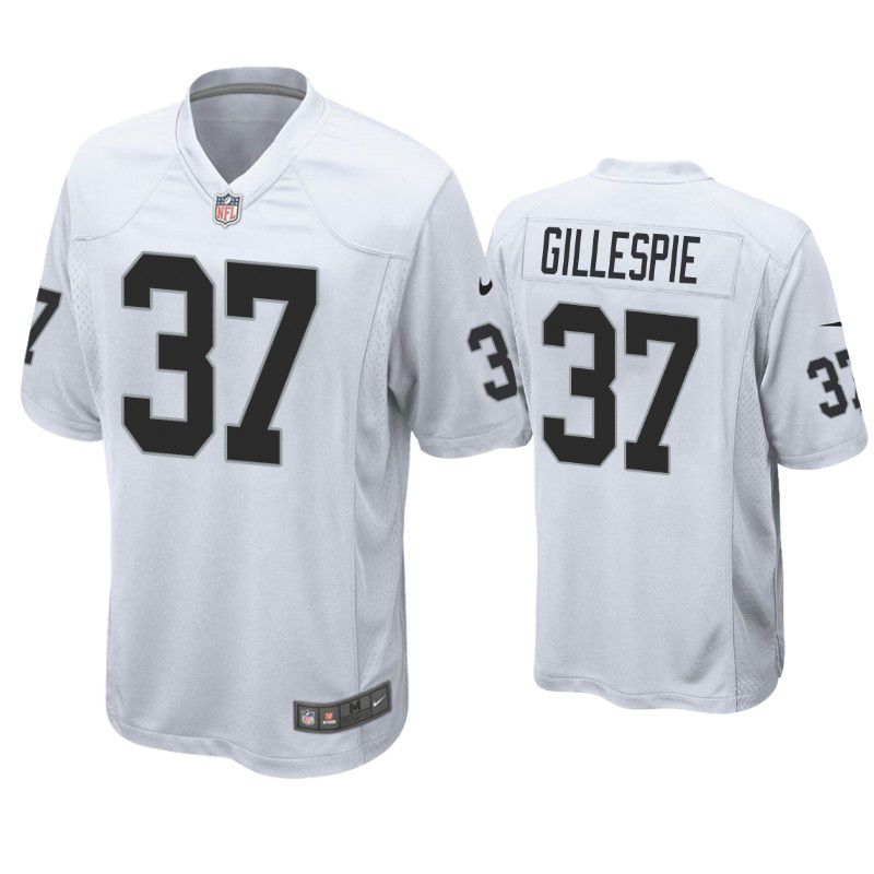 Men Oakland Raiders 37 Tyree Gillespie Nike White Game NFL Jersey